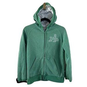 Nike Girls XL (16) Full Zip Green Jacket Embroidered Logo